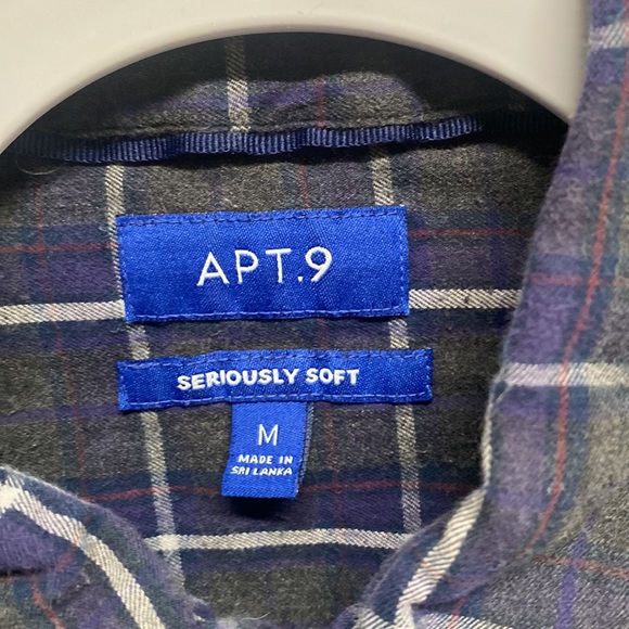 Apt. 9 ‘Seriously Soft’ Black/Purple Flannel Button-Down - Picture 2 of 2
